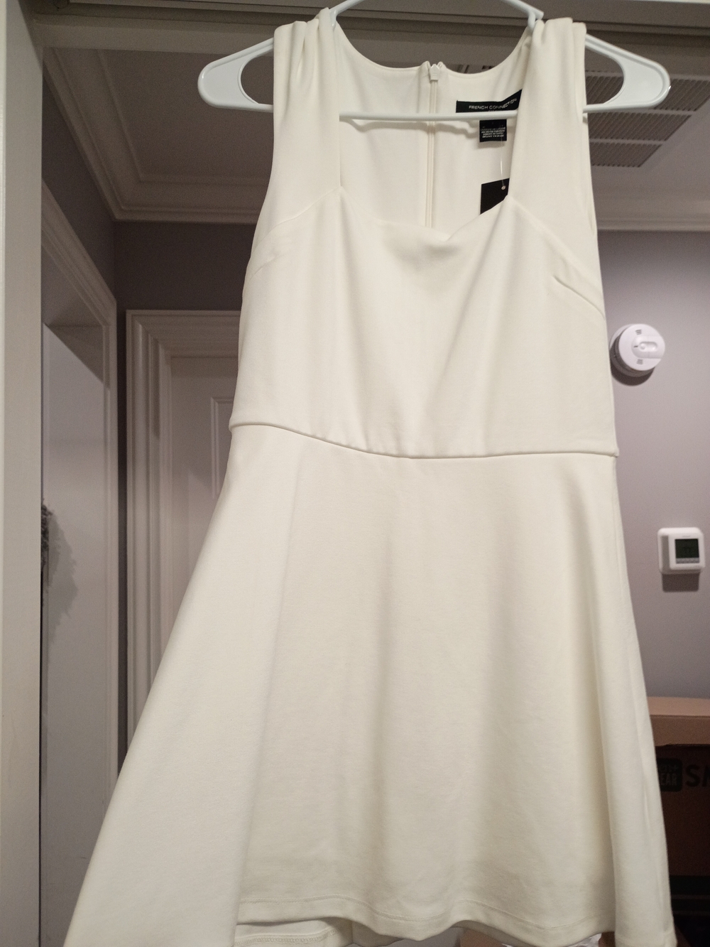French Connection White Sleeveless Fit & Flare Mini Dress Size Small New